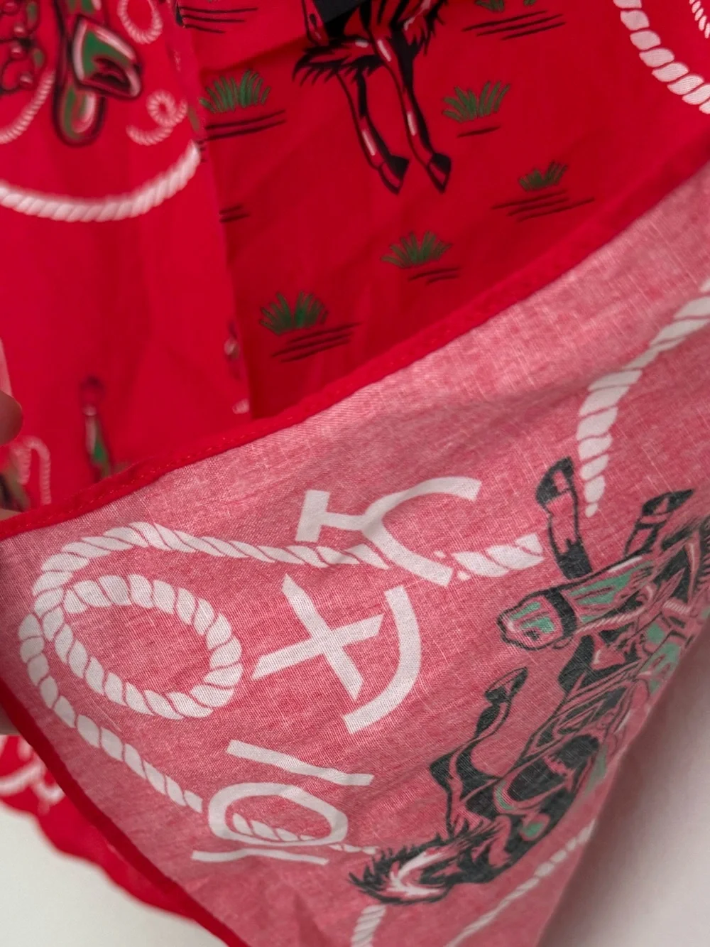 🆓 Western Rodeo Print Bandana Scarf in Red